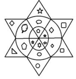 विकल्पों में से आकृति का चयन कीजिए जिसमें दी गई आकृति सन्निहित है।
